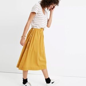 Madewell Side-Button Skirt Cumin (Yellow) Never Worn